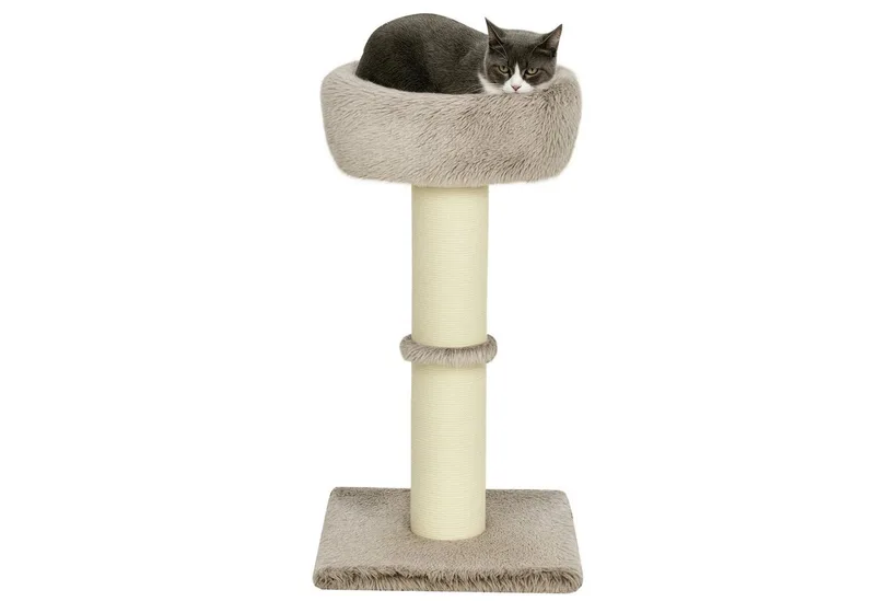 Kratzbaum 87 cm hoch Katzenbaum mit Bett, dick Stamm, Katzenkratzbaum mit Sisal-Kratzsäulen, für Katzen bis 6 kg, Indoor de PawHut en Marron – photo produit 2 sur 5