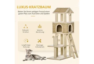 Kratzbaum mit Spielbälle D30-431 fra PawHut i Natur – produktbillede 4 af 5