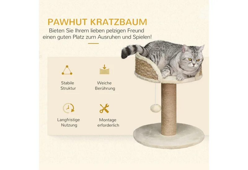 Kratzbaum-Spanplatte, Polyester-40L x 40B x 49H cm-Kaffee von PawHut in Koffie – Produktfoto 4 von 5