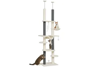 Kratzbaum-Spanplatte, Polyester-60L x 44B x 225-255H cm-Weiß by PawHut in White – product photo 2 of 5