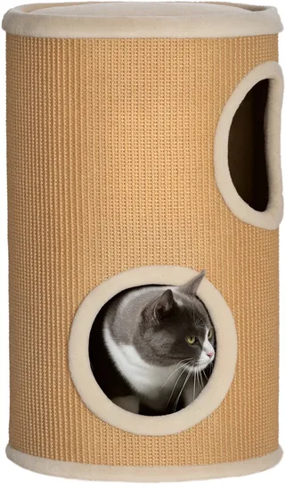 Kratztonne, 60 cm Hoch Katzentonne mit 2 Höhle, Kratzbaum, Katzenturm aus Sisal, für Katze bis 5 kg by PawHut in Brown – product photo 1 of 5
