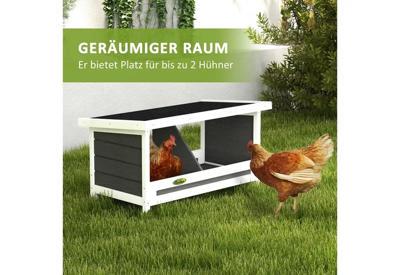 Nistkasten mit Platz für 2 Hühner D51-403V00 by PawHut in Black – product photo 4 of 5