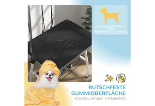 opvouwbare trimtafel - voor honden - met us en mand de PawHut en Noir, Blanc – photo produit 5 sur 5