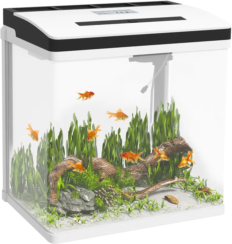 PawHut-Aquarium-Glas-38x26x39,5cm-Wit by PawHut in White – product photo