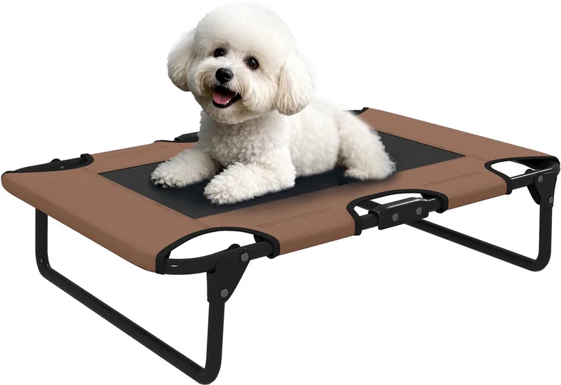 PawHut-Erhöhtes Hundebett-Polyester, Stahl-75L x 51B x 18H cm-Kaffee de PawHut en Kaffee – photo produit