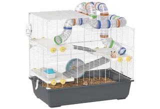 PawHut-Hamsterkäfig-Metall, Kunststoff-78L x 45B x 73H cm-Grau de PawHut en Gris – photo produit 2 sur 5