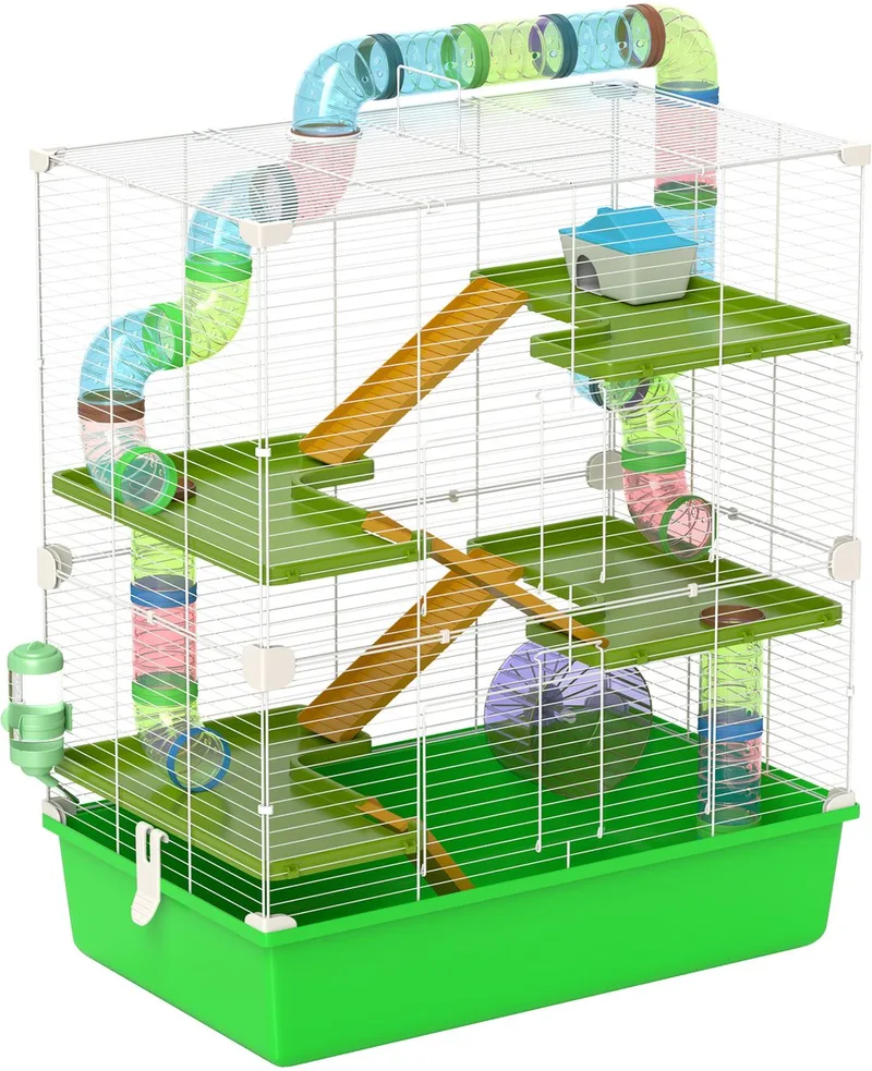 PawHut-Hamsterkooi-59x36x69cm-Staal-Groen von PawHut in Grün – Produktfoto