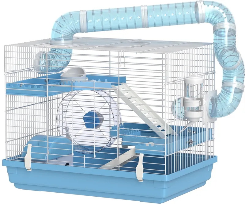 PawHut-Hamsterkooi-Staal-47,5x31,5x29,5cm-Lichtblauw by PawHut in Light blue – product photo