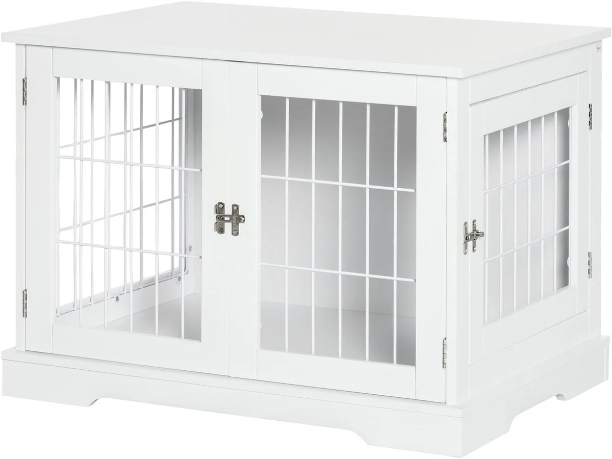 PawHut-Hondenkooi-MDF-76x54,5x56cm-Wit by PawHut in White – product photo