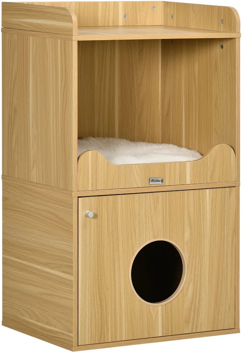 PawHut-Kattenbak-60x45x103cm-Bois-Chêne by PawHut in Eikenhout – product photo