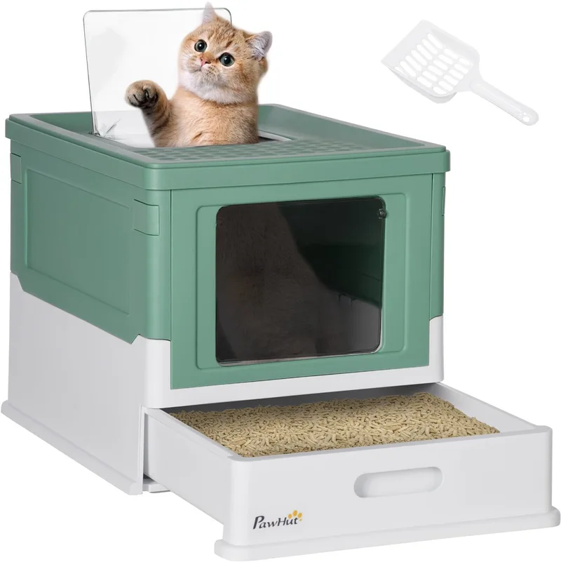 PawHut-kattenbak-PP-47,5 x 35,5 x 36,7 cm-groen de PawHut en Vert – photo produit