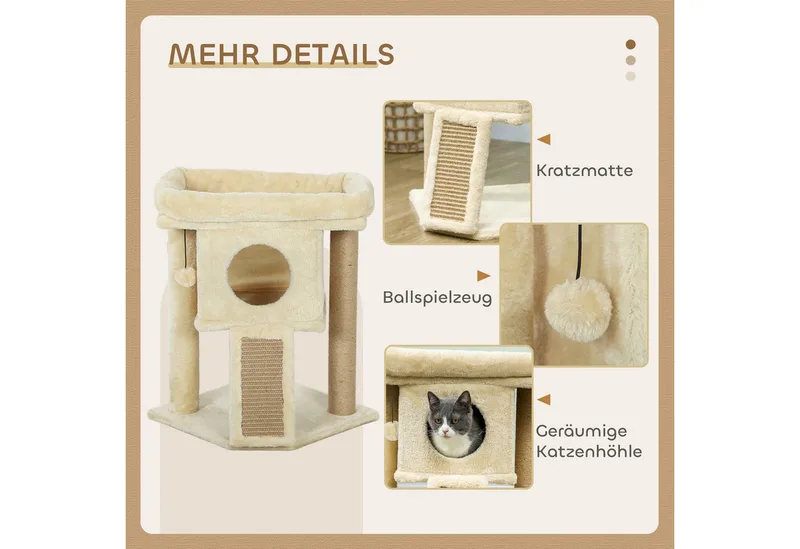 PawHut-Kratzbaum-Kratzbrett, Spielball-Beige by PawHut in Beige – product photo 5 of 5