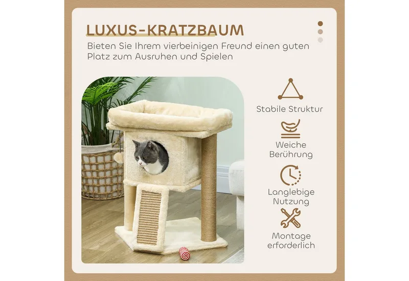 PawHut-Kratzbaum-Kratzbrett, Spielball-Beige by PawHut in Beige – product photo 4 of 5