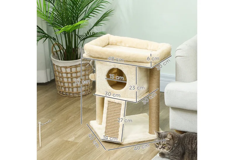 PawHut-Kratzbaum-Kratzbrett, Spielball-Beige by PawHut in Beige – product photo 3 of 5