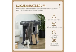 PawHut-Kratzbaum-Kratzbrett, Spielball-Dunkelgrau von PawHut in Dunkelgrau – Produktfoto 4 von 5