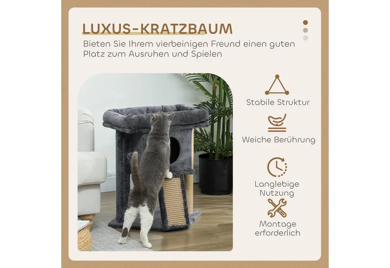 PawHut-Kratzbaum-Kratzbrett, Spielball-Dunkelgrau von PawHut in Dunkelgrau – Produktfoto 4 von 5