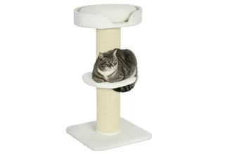 PawHut-Kratzbaum-Spanplatte, Lammwolle-45L x 45B x 91H cm-Cremeweiß von PawHut in Cremeweiß – Produktfoto 2 von 5