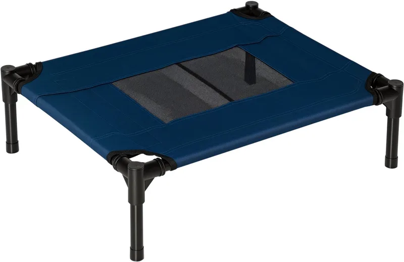 PawHut-Verhoogd Hondenbed-Tissu Oxford-61x46x18cm-Blauw de PawHut en Bleu – photo produit