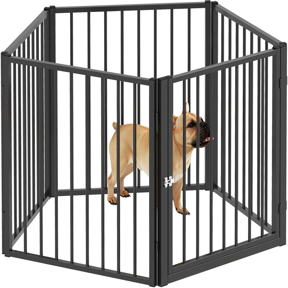Puppyren met 5 Verstelbare Panelen - Hondenren, Puppyhek, Speelhek de PawHut en Noir – photo produit