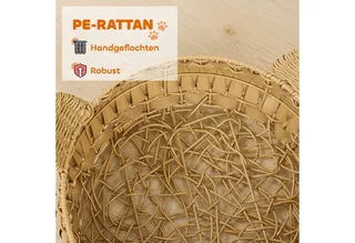 Rattan kattenhuis-PE-rattan, metaal-50L x 50B x 25H cm-Lichtbruin fra PawHut i Lichtbruin – produktbillede 4 af 5