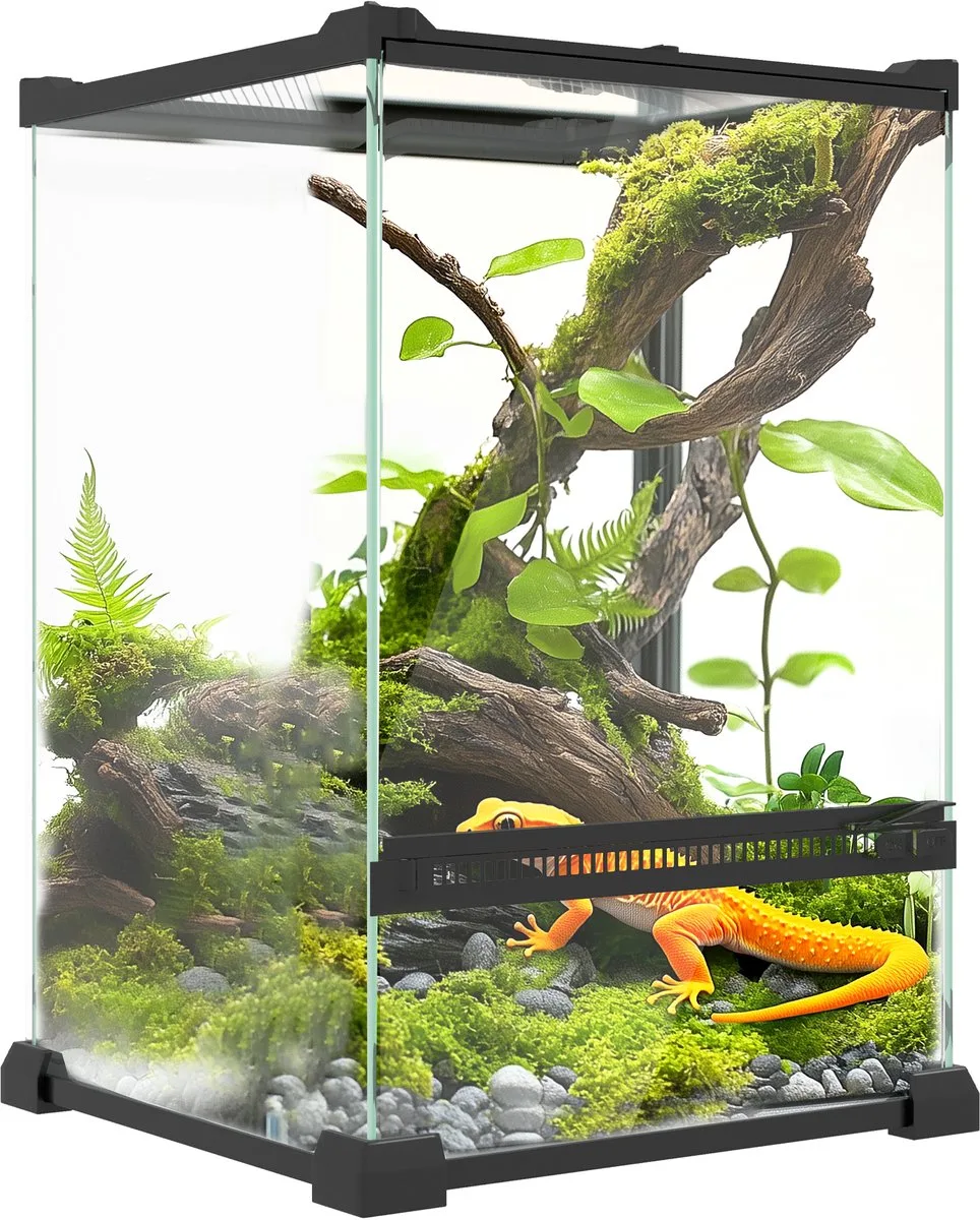 Reptielenbox - Gehard Glas - 20x20x30cm - Transparant von PawHut in Transparent – Produktfoto
