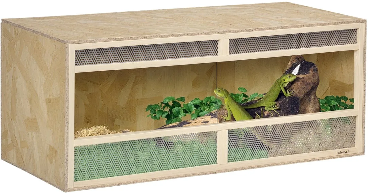 Reptielenbox - Spaanplaat - 120x50x50cm - Natuurlijk hout von PawHut – Produktfoto
