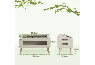Terrarium für Reptilien, 140L Reptil Fütterungsbox mit gehärteten Glasfenstern, Deckel, Beine, Reptilienzuchtbox für Amphibien, Spinne, 100 x 50 x 60 cm by PawHut in Eiche – product photo 3 of 5