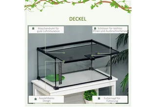 Terrarium mit abschließbarem Meshdeckel D40-015V01 fra PawHut i Sort – produktbillede 5 af 5