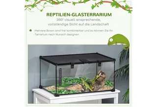 Terrarium mit abschließbarem Meshdeckel D40-015V01 fra PawHut i Sort – produktbillede 4 af 5