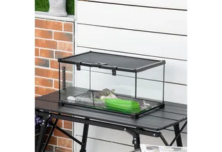 Terrarium mit abschließbarem Meshdeckel D40-015V01 fra PawHut i Sort – produktbillede 2 af 5
