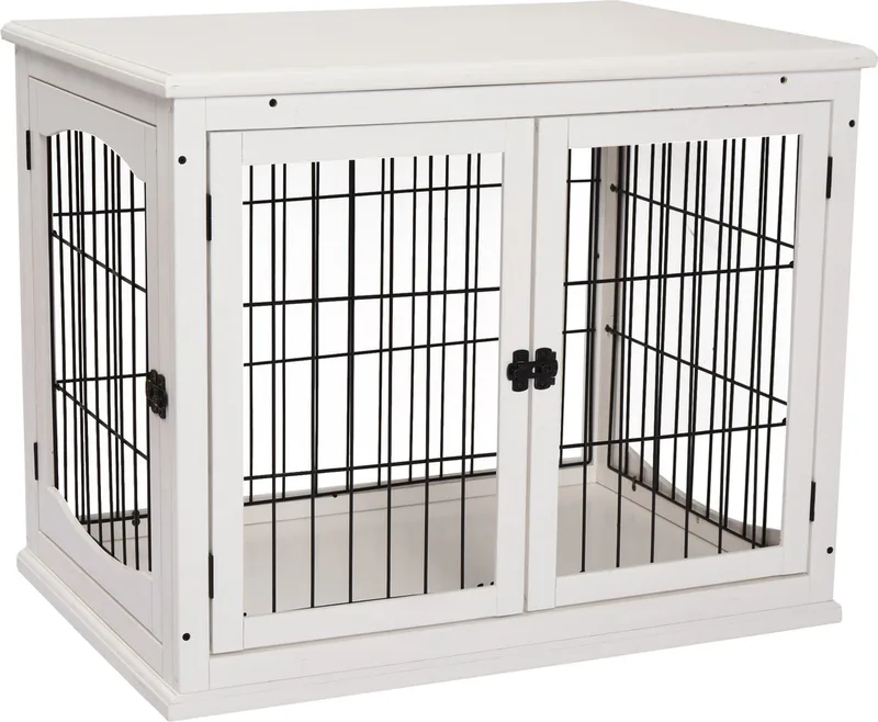 transportbox - voor honden - afsluitbaar - robuust de PawHut en Blanc – photo produit