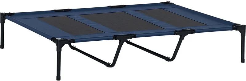 Verhoogd Hondenbed - Hout - 122x92x23cm - Blauw de PawHut – photo produit