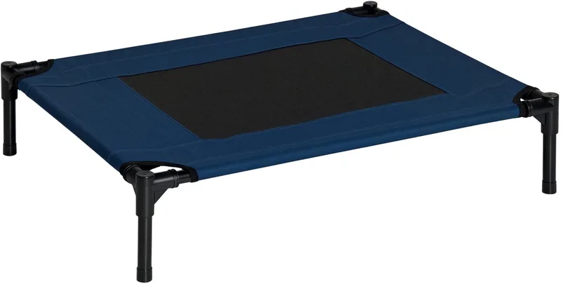 Verhoogd Hondenbed - Metaal - 76x61x18cm - Blauw von PawHut – Produktfoto