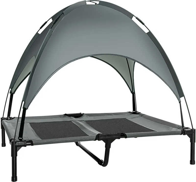 Verhoogd Hondenbed - Metaal - 92x76x90cm - Grijs de PawHut – photo produit