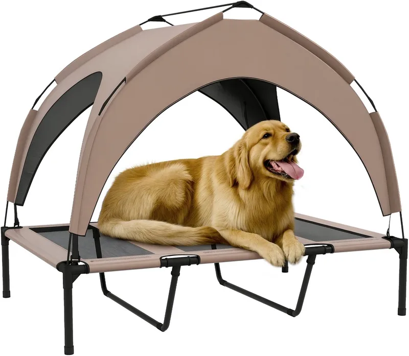 Verhoogd Hondenbed - Oxford - 106x76x94cm von PawHut in Koffie – Produktfoto