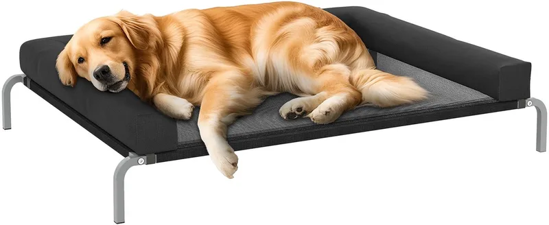 Verhoogd Hondenbed - Oxford Canvas - 130x90x30cm fra PawHut i Sort – produktbillede