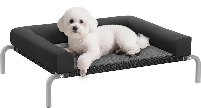 Verhoogd hondenbed - Oxford canvas - 90x65x30cm de PawHut en Noir – photo produit