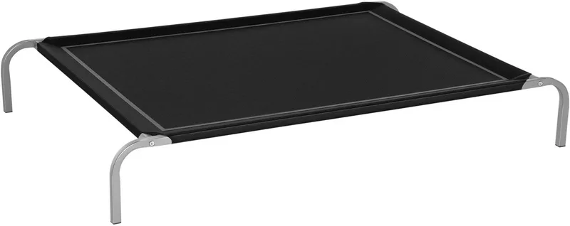 Verhoogd Hondenbed - Textiel - 130x90x20cm - Zwart von PawHut in Silber – Produktfoto