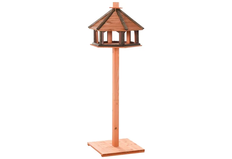 Vogelhuisje houten vogelstandaard met waterbestendig dak vogelvoederhuis D10-059 fra PawHut i Natuurlijk – produktbillede 2 af 5