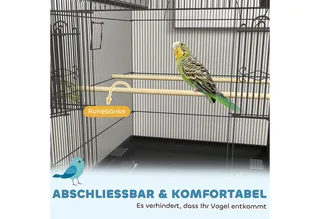 vogelkooi - met lade - voederbak en plank - zwart von PawHut in Schwarz – Produktfoto 4 von 5