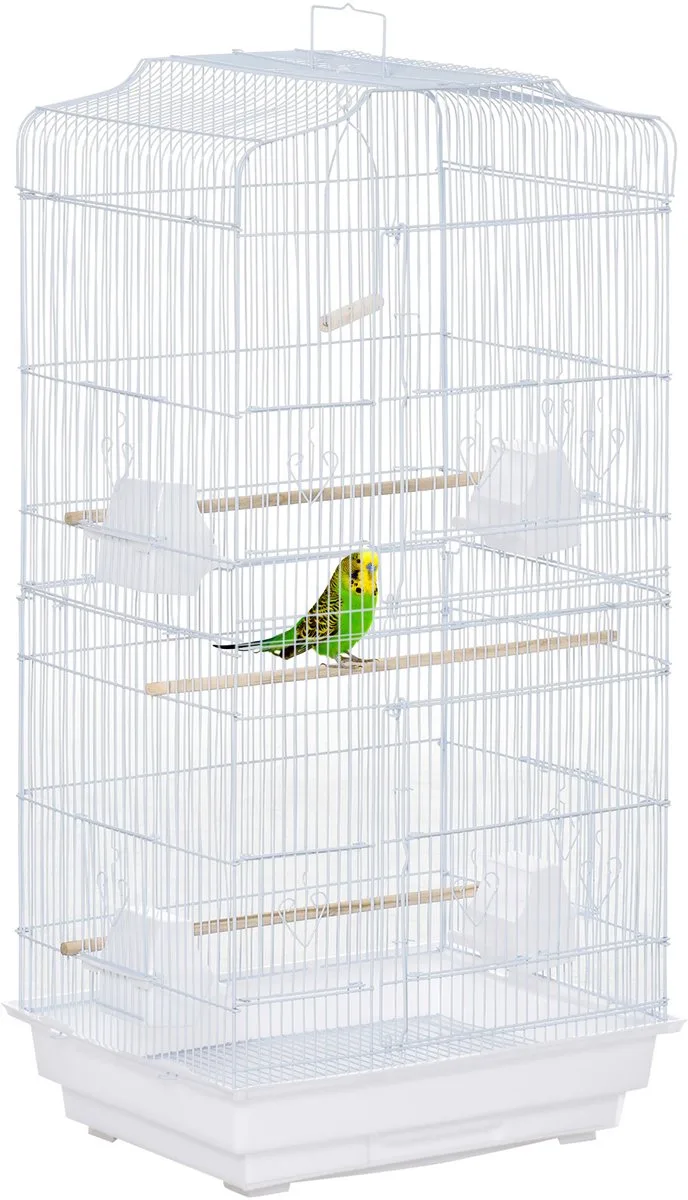 Vogelkooi - Metaal - 46,5x35,5x92cm de PawHut en Blanc – photo produit