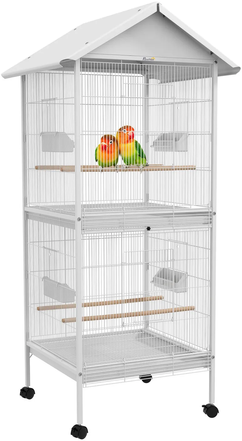 Vogelkooi - Metaal - 78x75x168cm - Wit by PawHut – product photo