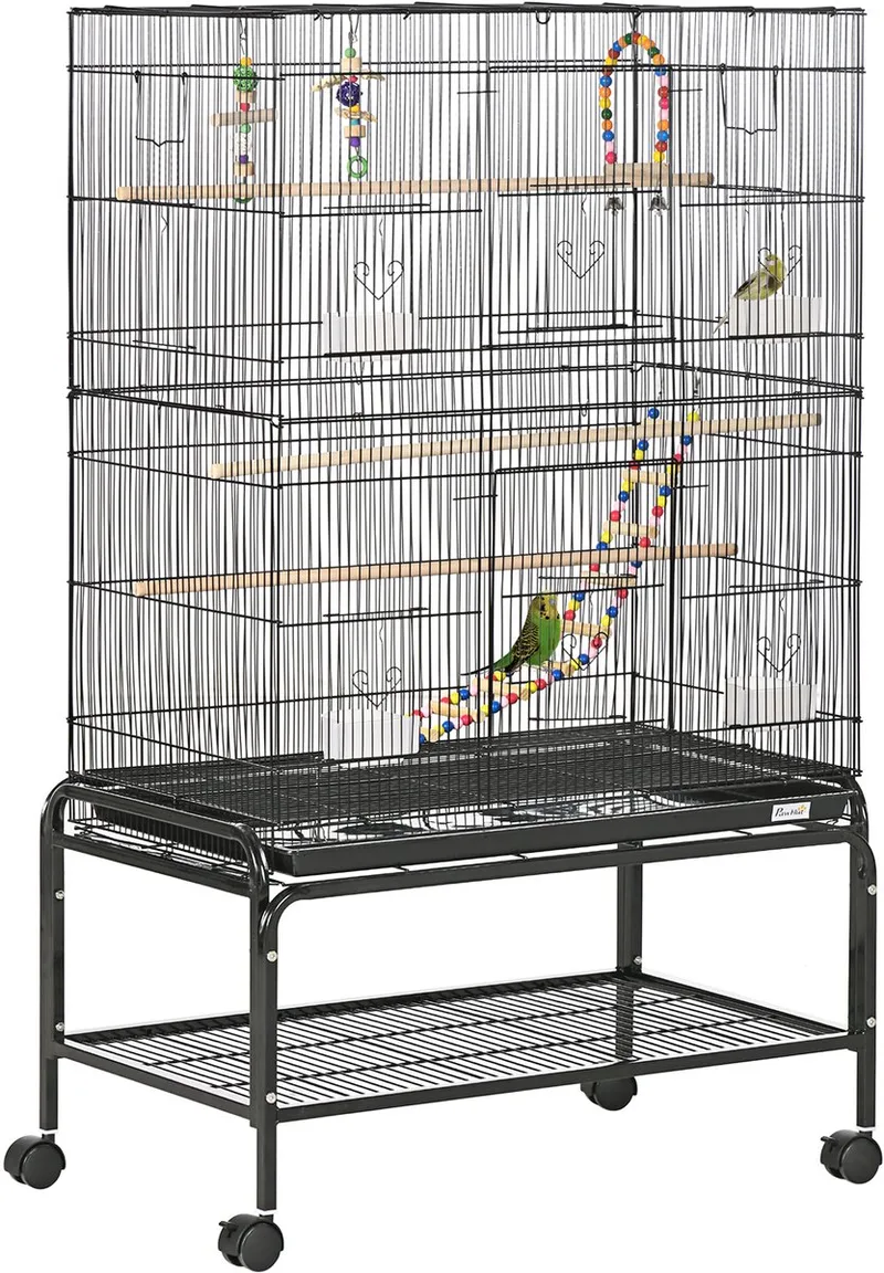 Vogelkooi - Metaal - 79x49x133cm fra PawHut i Sort – produktbillede