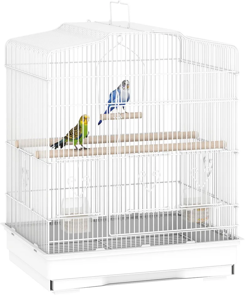 Vogelkooi - Staal - 46,5x36x59cm de PawHut en Blanc – photo produit