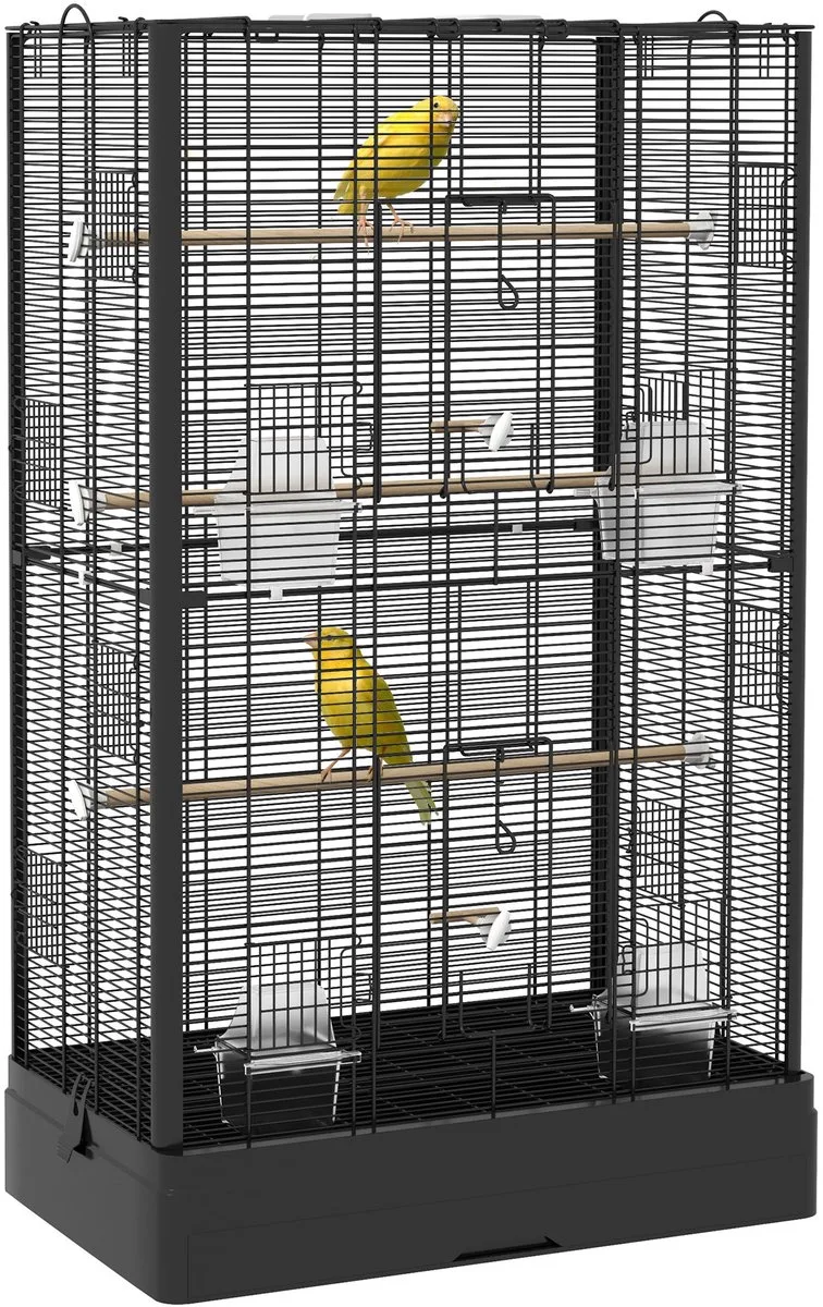Vogelkooi - Staal - 61x36,5x98cm by PawHut in Black – product photo