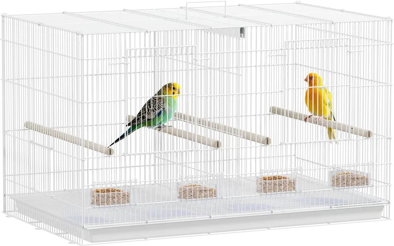 Vogelkooi - Staal - 76x46x46cm - Wit de PawHut – photo produit