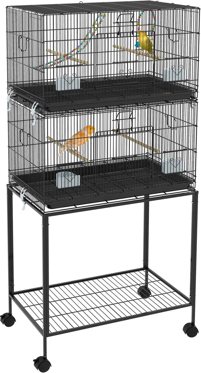 Vogelkooi - Staal - 77x46x164cm by PawHut in Black – product photo