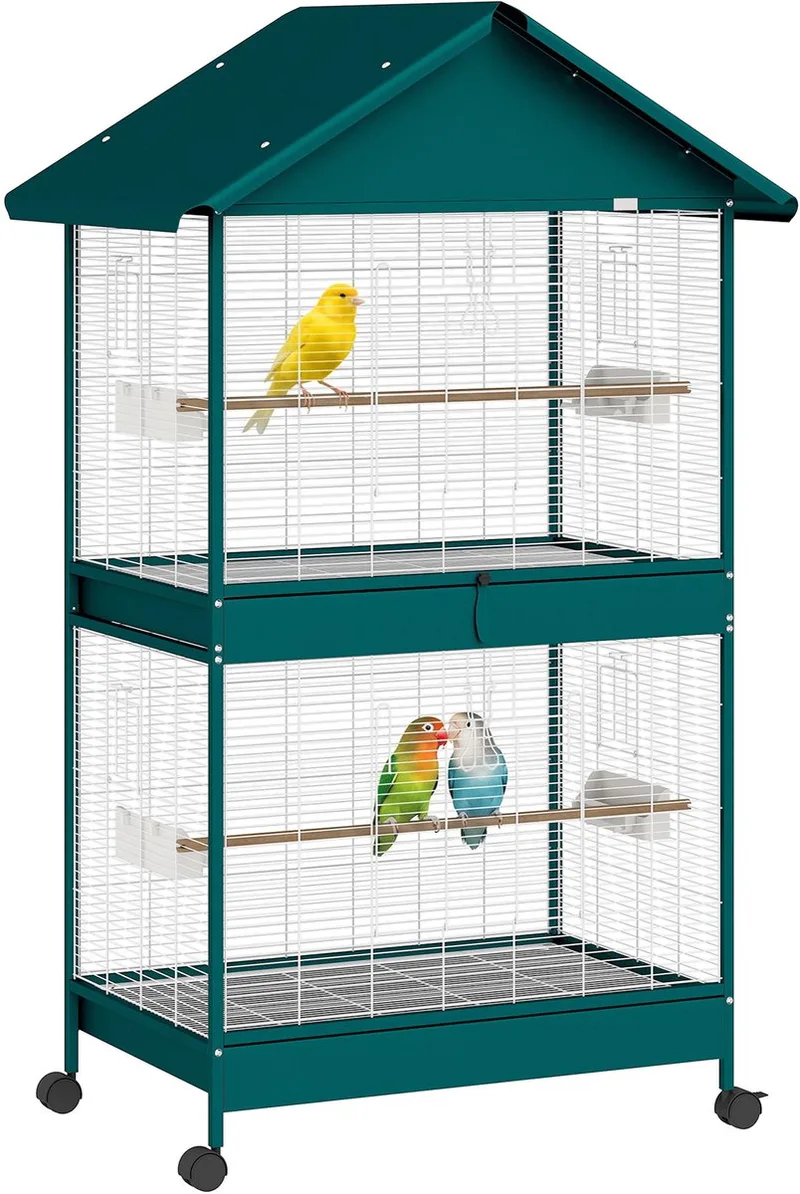Vogelkooi - Staal by PawHut in Green – product photo