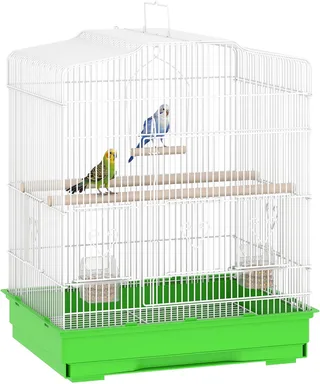 Vogelkooi-Staal, kunststof-46,5 x 36 x 59 cm-Groen by PawHut in White, Green – product photo 1 of 5