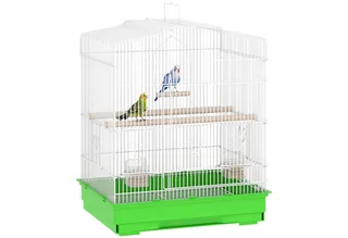 Vogelkooi-Staal, kunststof-46,5 x 36 x 59 cm-Groen by PawHut in White, Green – product photo 2 of 5